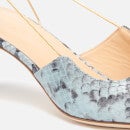 by FAR Women's Gabriella Snake Print Leather Sling Back Court Shoes - Light Blue