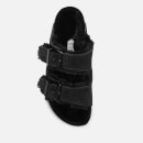 Birkenstock Women's Arizona Slim Fit Slim Fit Shearling Double Strap Sandals - Black/Black - UK 3.5