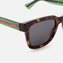 Gucci Men's Acetate Square Frame Sunglasses - Havana/Green/Grey