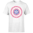 Marvel Captain America Flower Shield Men's T-Shirt - White