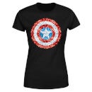 Marvel Captain America Pixelated Shield Women's T-Shirt - Black
