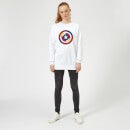 Marvel Captain America Stained Glass Shield Women's Sweatshirt - White