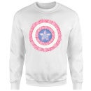 Marvel Captain America Flower Shield Sweatshirt - White