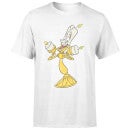 Disney Beauty And The Beast Lumiere Distressed Men's T-Shirt - White