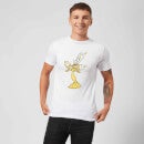 Disney Beauty And The Beast Lumiere Distressed Men's T-Shirt - White