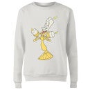 Disney Beauty And The Beast Lumiere Distressed Women's Sweatshirt - White