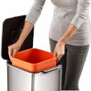 Joseph Joseph Totem Compact 40-Litre Waste Separation & Recycling Bin - Stainless Steel