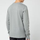 Helmut Lang Men's Raised Embroidery Long Sleeve T-Shirt - Pebble