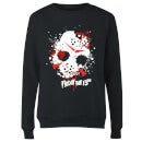 Friday the 13th Mask Splatter Women's Sweatshirt - Black