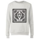Black Cut Heart Pattern Heart Women's Sweatshirt - White