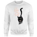 Candlelight I Love My Cat Black Cat Sweatshirt - White