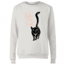 Candlelight I Love My Cat Black Cat Women's Sweatshirt - White