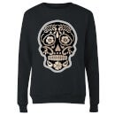 Day Of The Dead Skull Women's Sweatshirt - Black