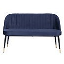 Illona Velvet Dining Bench - Navy | Homebase