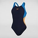Women's Colourblock Splice Muscleback Swimsuit Blue/Orange | Speedo