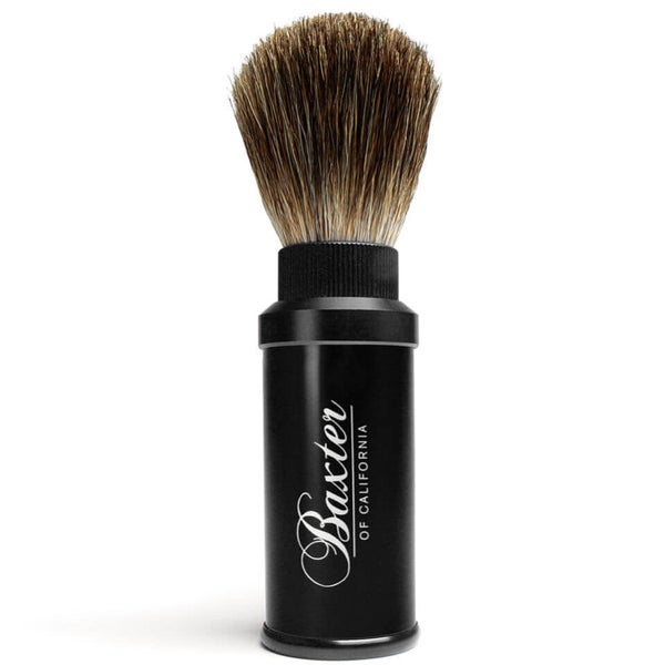 Помазок для бритья в алюминиевом дорожном футляре Baxter of California Pure Badger Hair Travel Aluminium Shave Brush