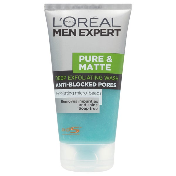 L'Oréal Paris Men Expert Pure & Matte detergente viso esfoliazione profonda (150 ml)