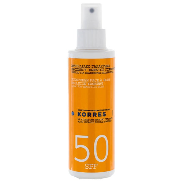 Солнцезащитная эмульсия для лица и тела Korres Yoghurt Sunscreen Face and Body Emulsion SPF50 (150 мл)