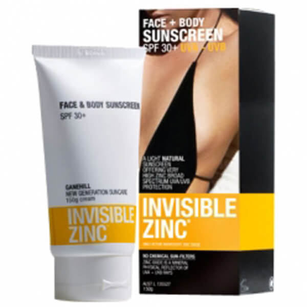 INVISIBLE ZINC FACE & BODY SUNSCREEN SPF30+ (150G)
