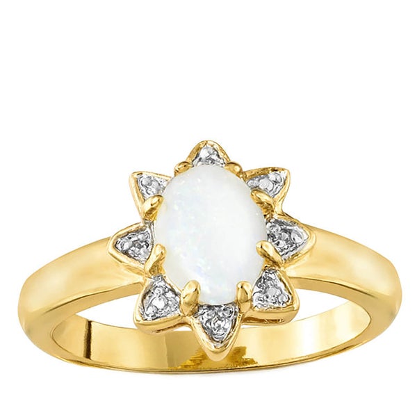 Gold Plated Opal Star Ring