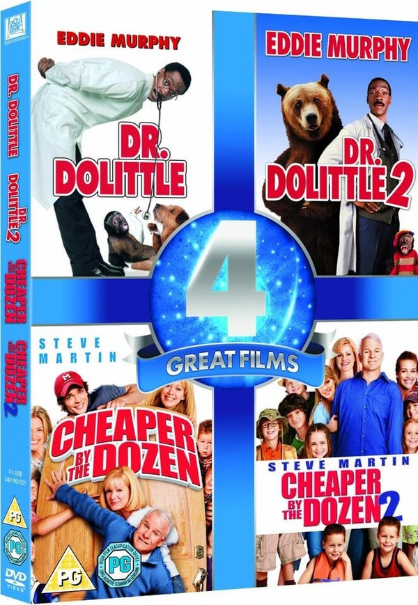 4 Great Films - Dr. Dolittle 1 and 2 / Cheaper by the Dozen 1 and 2