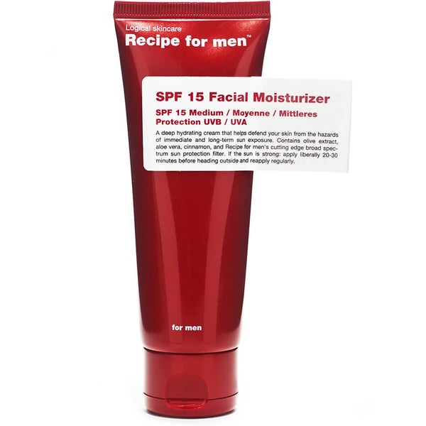 Recipe for Men - Facial Moisturiser - kasvojen kosteusvoide, SPF15 75ml