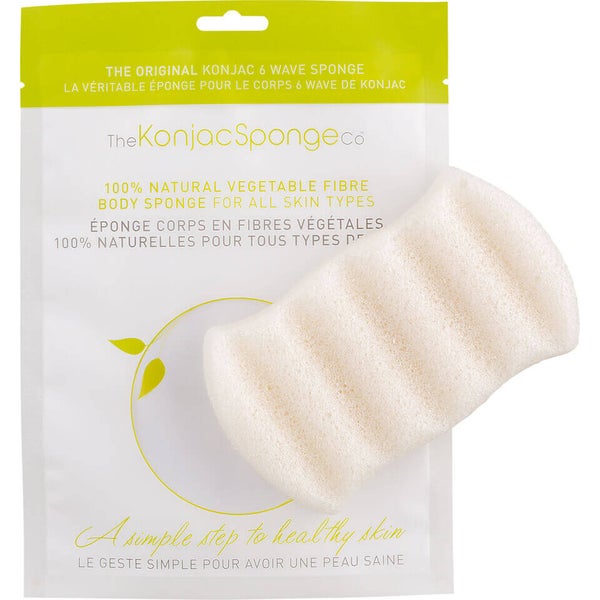 Спонж для ванны с 6 желобками из натуральных волокон корня аморфофаллуса The Konjac Sponge Company 6 Wave 100% Pure Bath Sponge