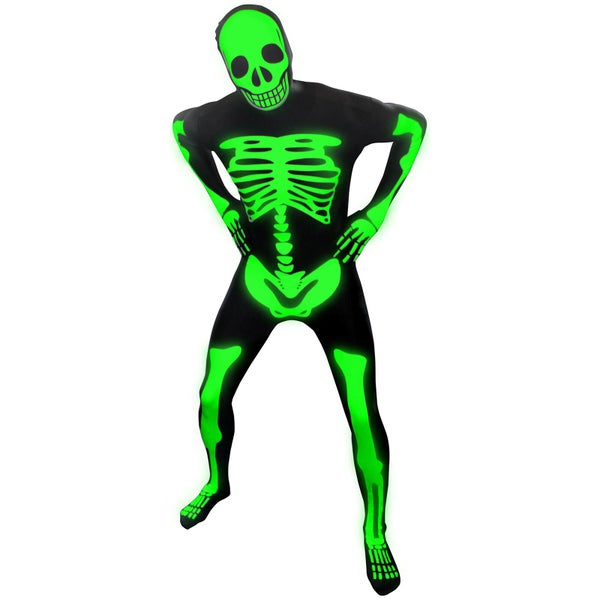 Morphsuit Glow in the Dark Skelet - Volwassene