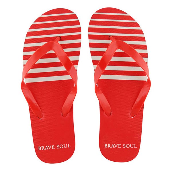 Brave Soul Men's Coast Flip Flops - Red