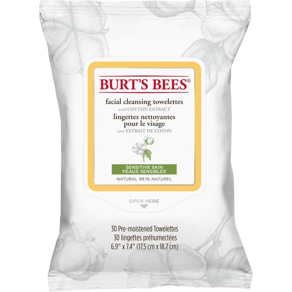 Burt's Bees Sensitive Facial Wipe LOOKFANTASTIC