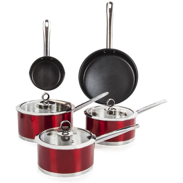 Morphy Richards 46411 Accents 5 Piece Pan Set - Red