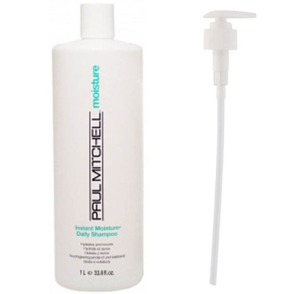 Paul Mitchell Instant Moisture Daily Shampoo (1000ml) with Pump (Bundle)