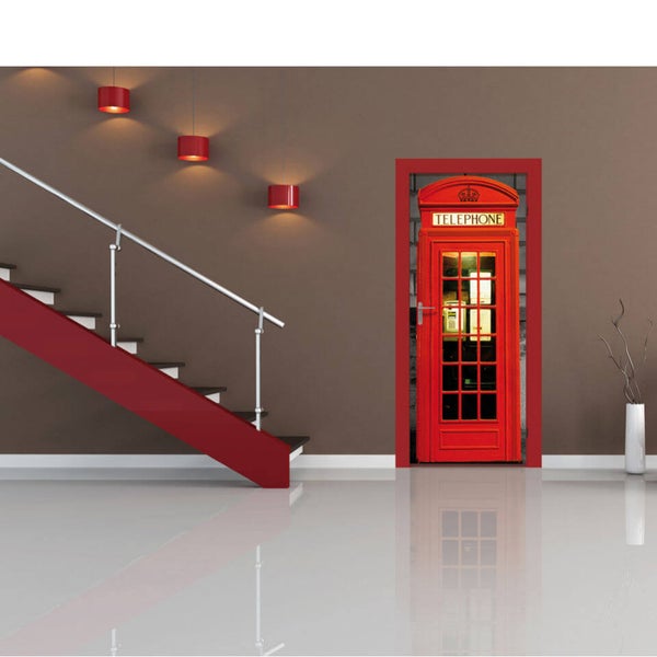 London Phone Box Door Mural