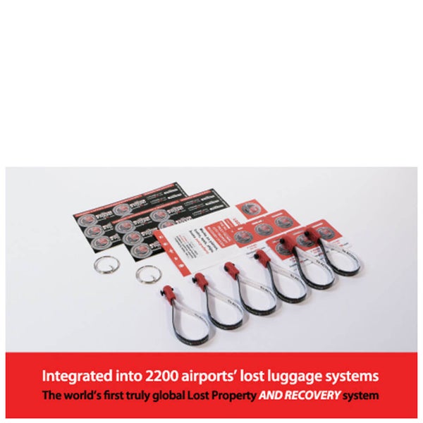 HomingPin Luggage Recovery Double Pack (Includes 6 Loops, 12 Large Stickers, 12 Small Stickers and 2 Keyring Adaptors)