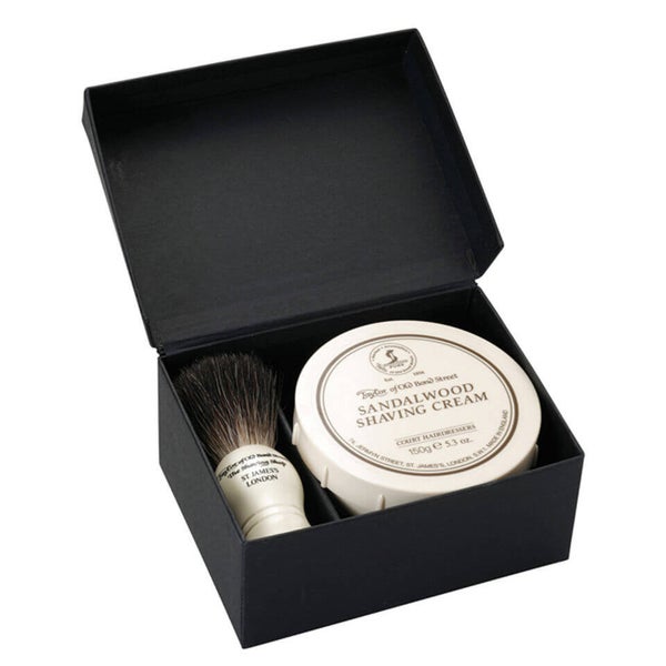 Набор из помазка и крема для бритья Taylor of Old Bond Street Pure Badger and Sandalwood Shaving Cream Set