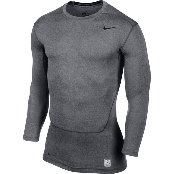 Nike Men's Core 2.0 Compression Long Sleeve Top - Carbon Heather 