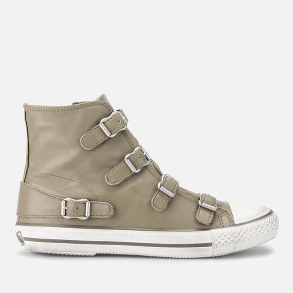 Ash Women's Virgin Leather Hi-Top Trainers - Taupe
