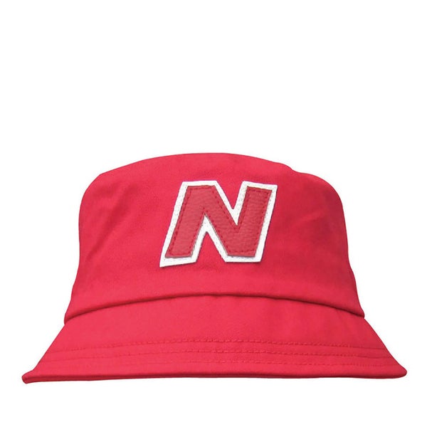 New Balance Unisex Glasto Cotton Bucket Hat - Cotton Twill Red/White