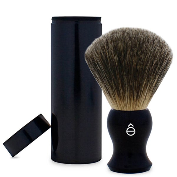 e-Shave Travel Fine Badger Hair Shaving Brush med etui (sort)