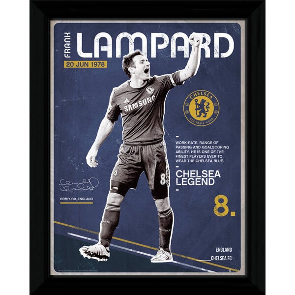 Chelsea Lampard Retro - 16"" x 12"" Framed Photographic
