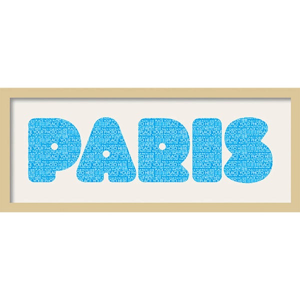 GB Cream Mount Paris Fatty Font - Framed Mount - 12"" x 30"