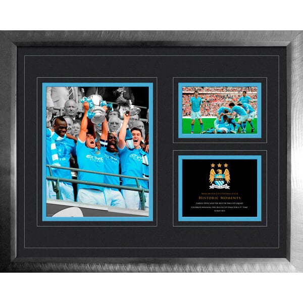 Manchester City FA Cup Win 2010 - 2011 - High End Framed Photo - 16"" x 20"