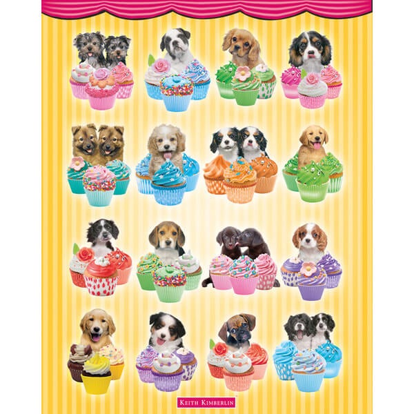 Keith Kimberlin Puppies Cupcakes - Mini Poster - 40 x 50cm