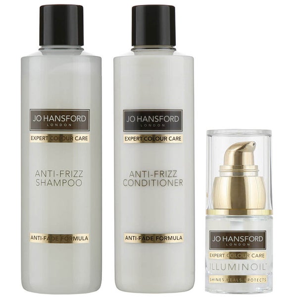 Jo Hansford Expert Colour Care Antifriss Shampoo, Conditioner (250ml) med Mini Illuminoil (15 ml)