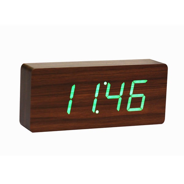 Gingko Slab Click Clock - Walnut