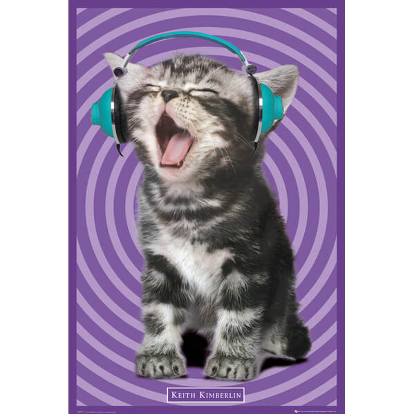 Keith Kimberlin Kitten Headphones - Maxi Poster - 61 x 91.5cm