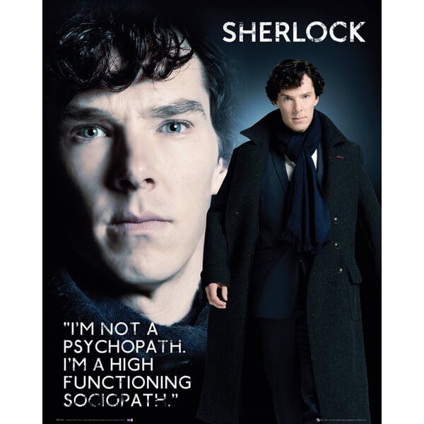 Sherlock Sociopath - Mini Poster - 40 x 50cm