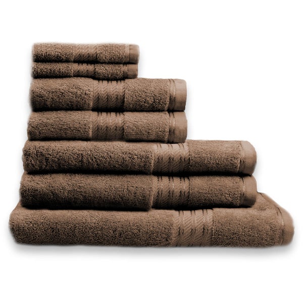 Restmor 100% Ägyptische Baumwolle 7 Stück Premium Handtuchset - Schokolade