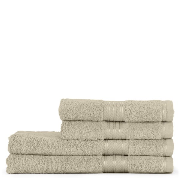 Restmor 100% Egyptian Cotton 4 Piece Supreme Towel Bale Set (500gsm) - Latte