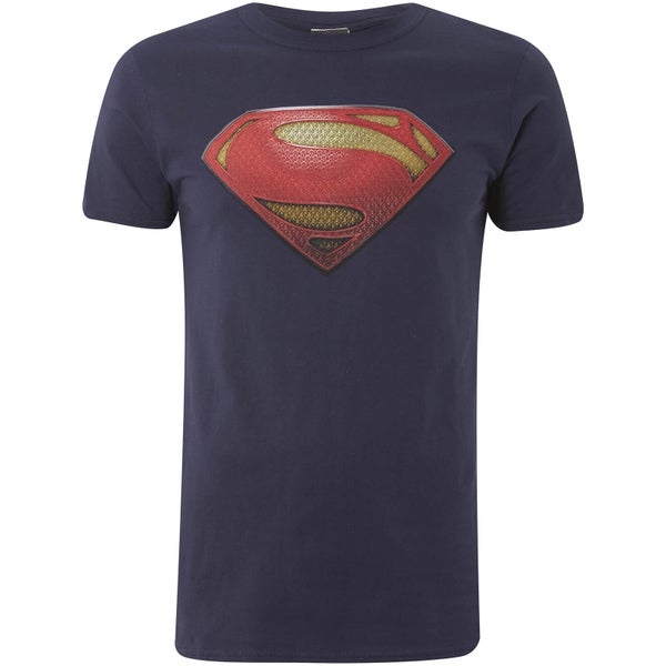 T-Shirt Homme Logo Texturé Man of Steel - Bleu Marine